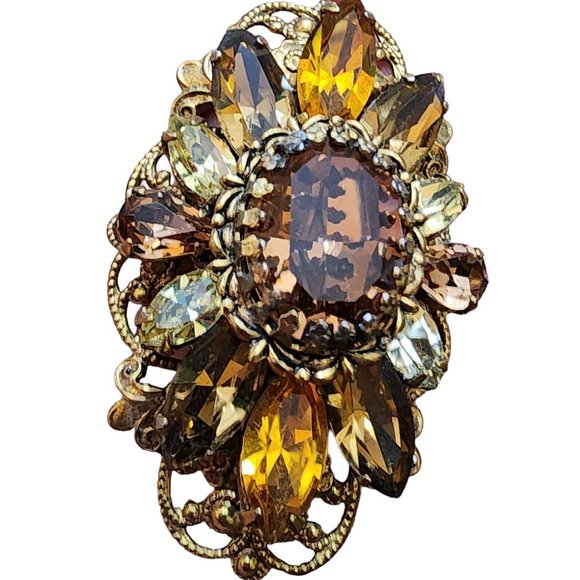 Vintage Unsigned W. Germany Amazing Layered Brooch (A1843) - Picture 2 of 4